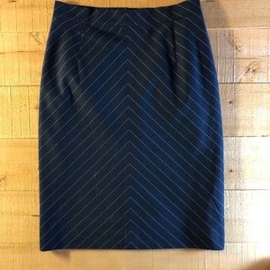 Vintage Carolina Herrera Navy Pencil Skirt